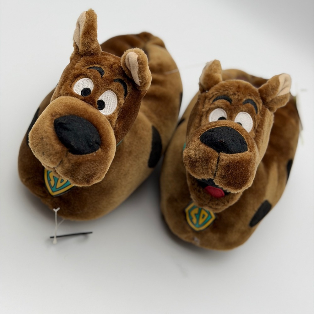 Vintage 2001 Scooby-Doo Plush Character Slippers Brown Small 5-6 NWT 5044592